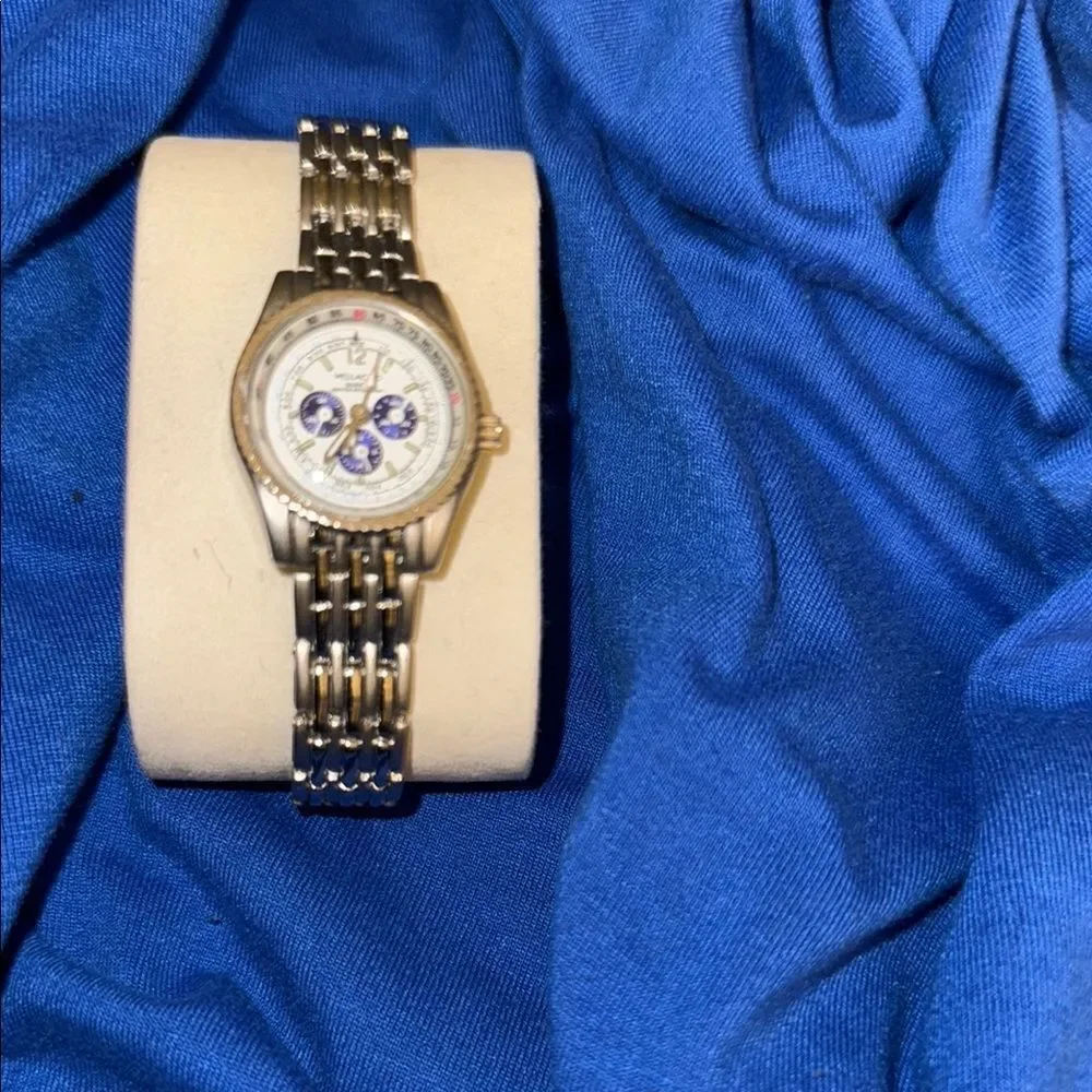 Vellaccio Silver Watch with Blue Accents